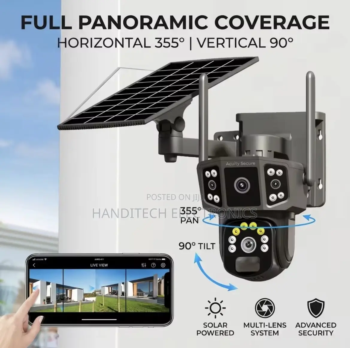 Solar Wifi Security Camera – Dual Lens, Outdoor Ptz, Wireless CCTV