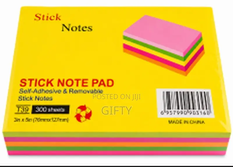 Stick Note Pad T39 – Self-Adhesive Removable 300 Sheets