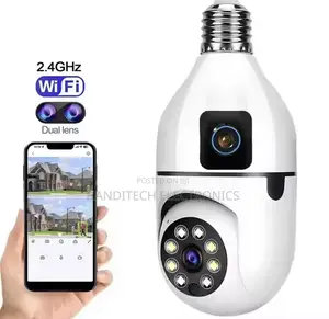 V380 Pro 360° Wifi Smart Bulb Camera – Dual Lens