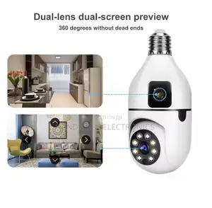 V380 Pro 360° Wifi Smart Bulb Camera – Dual Lens