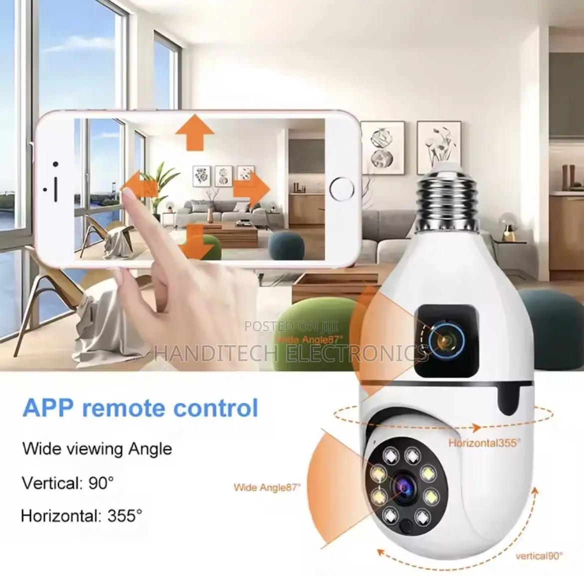 V380 Pro 360° Wifi Smart Bulb Camera – Dual Lens