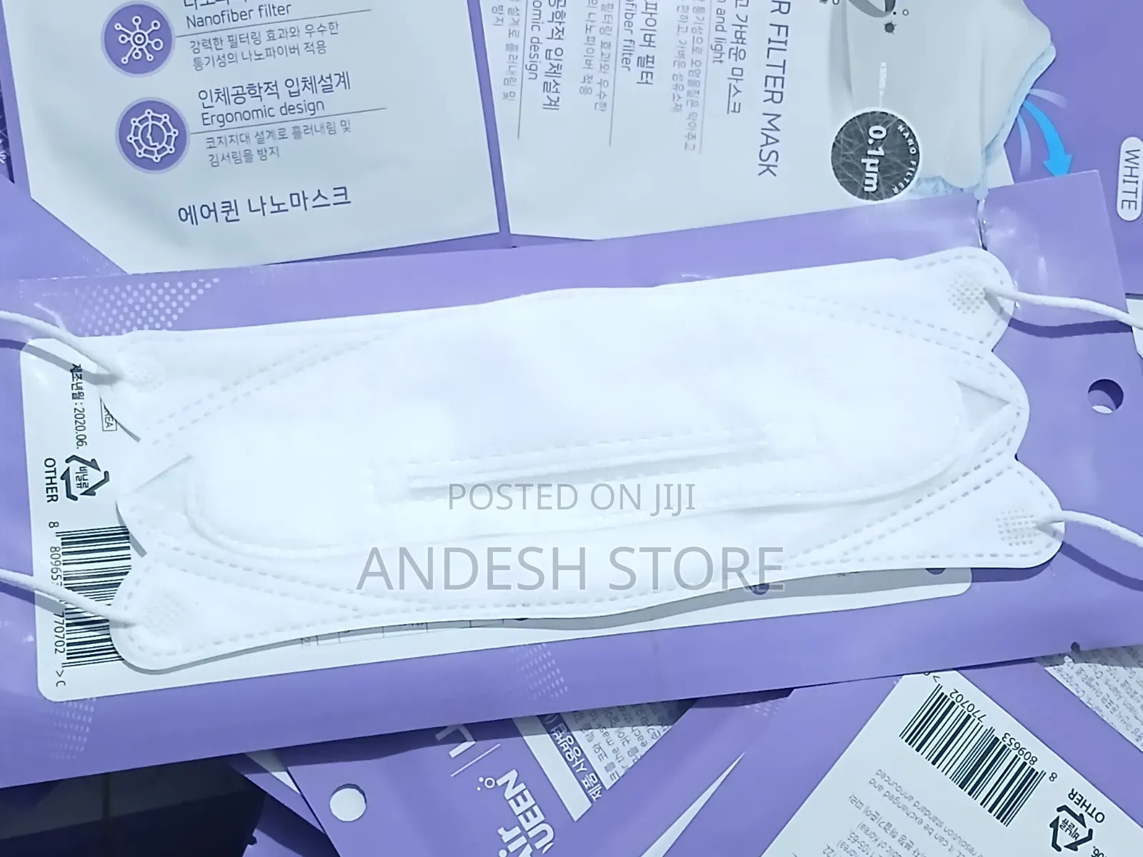Kf94 4d 4ply Nose Mask 20pcs White , Black Colour Wholesale