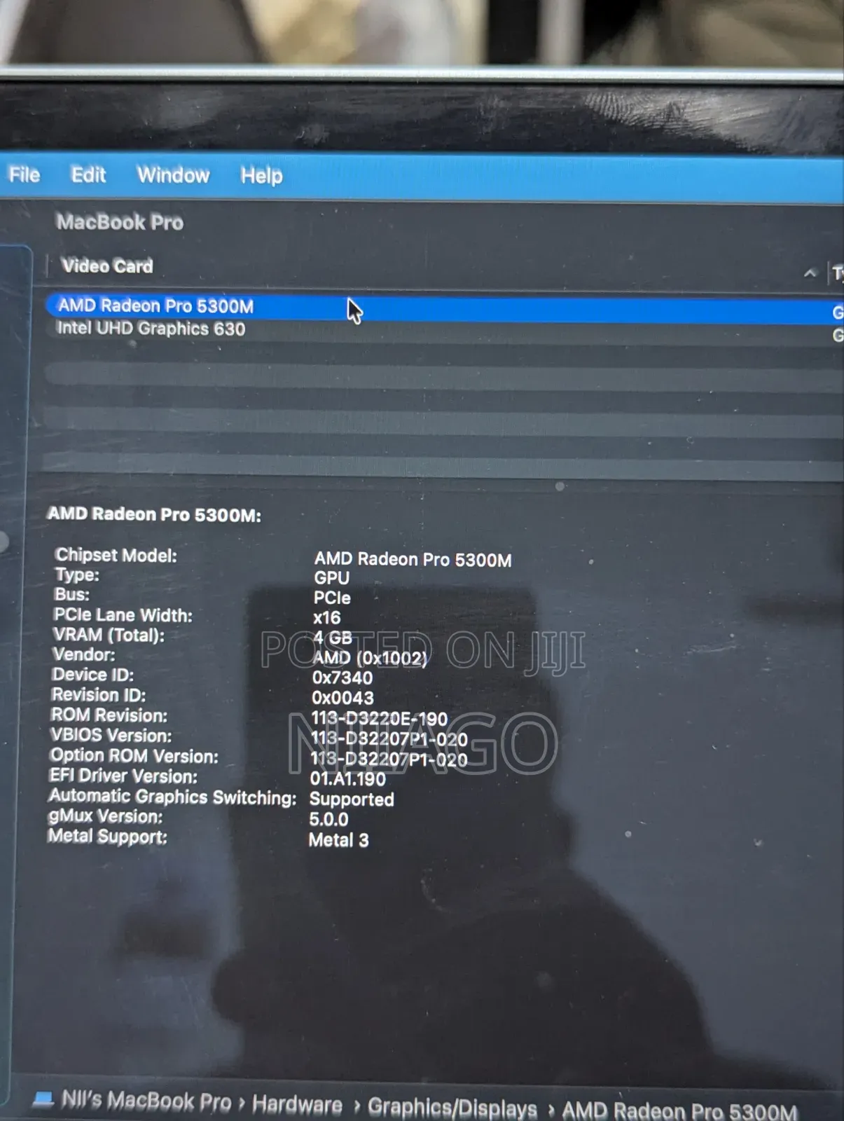 Laptop Apple MacBook Pro 2019 16GB Intel Core i7 SSD 512GB