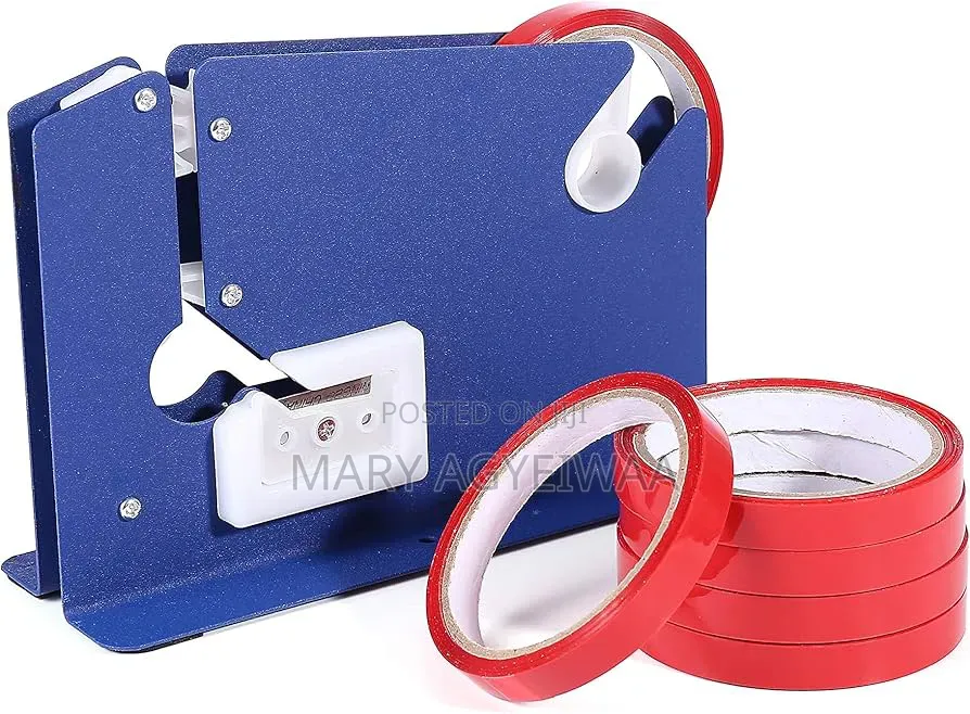Heavy Duty Metal Bag Neck Sealer Machine + 6 Rolls Sealing Tape