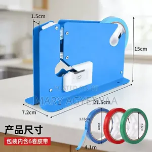 Heavy Duty Metal Bag Neck Sealer Machine + 6 Rolls Sealing Tape