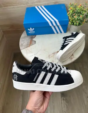 Black Adidas Suede Superstar Sneakers