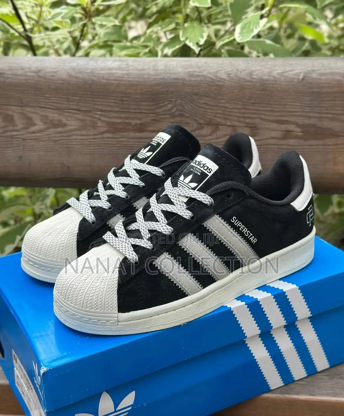 Black Adidas Suede Superstar Sneakers
