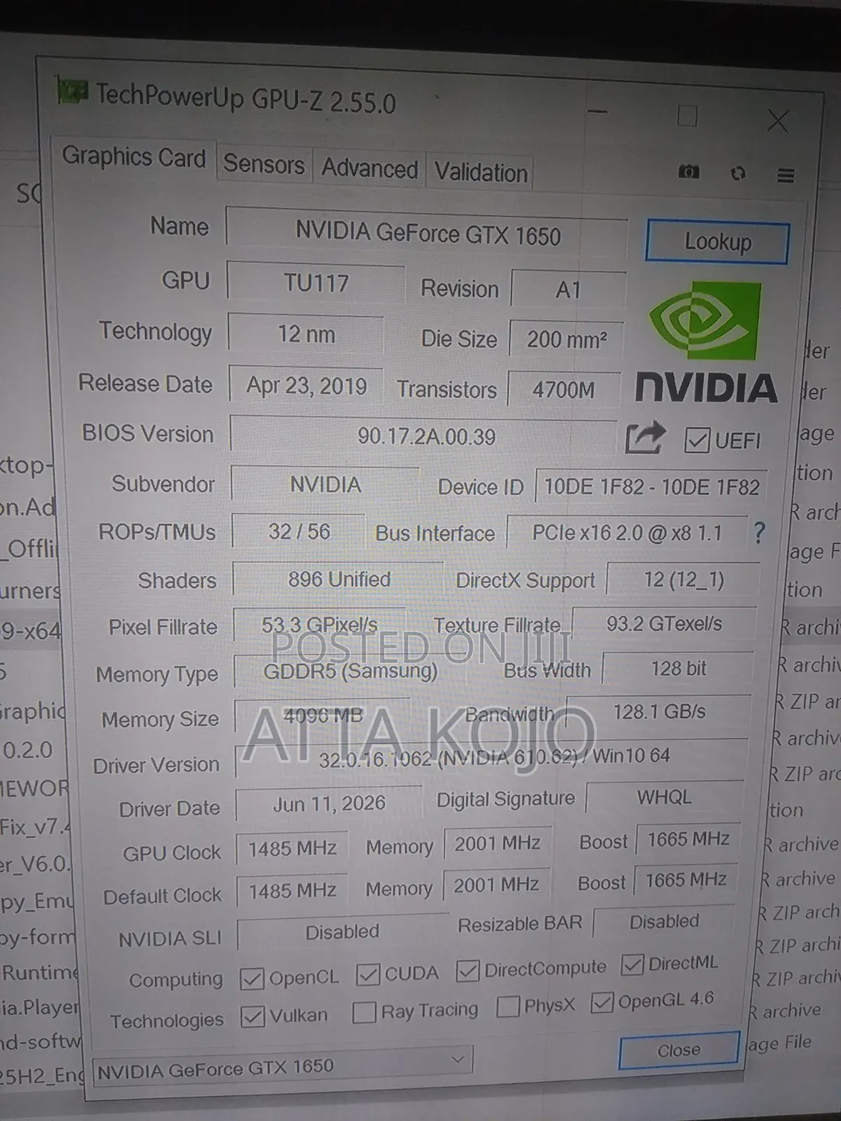 GTX 1650 4gig