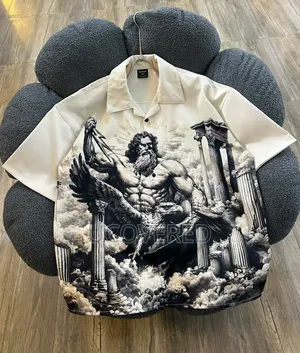 Men's Short-Sleeve Button-Up Shirts Feature Unique Graphic Prints