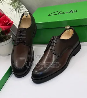 Clarks Men's Black Leather Derby Executive Shoes
