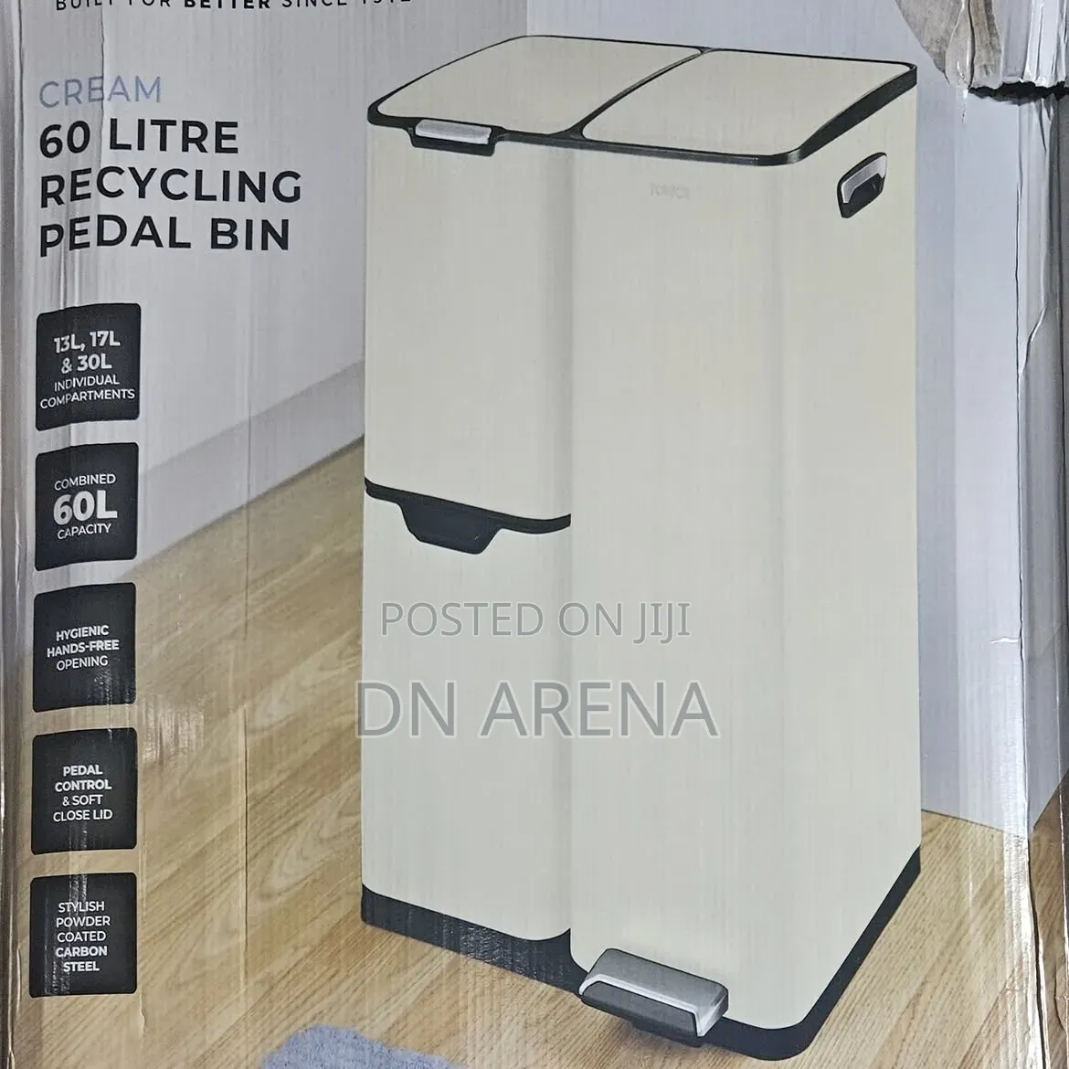 3 in 1Tower 60 Litres Pedal Bin