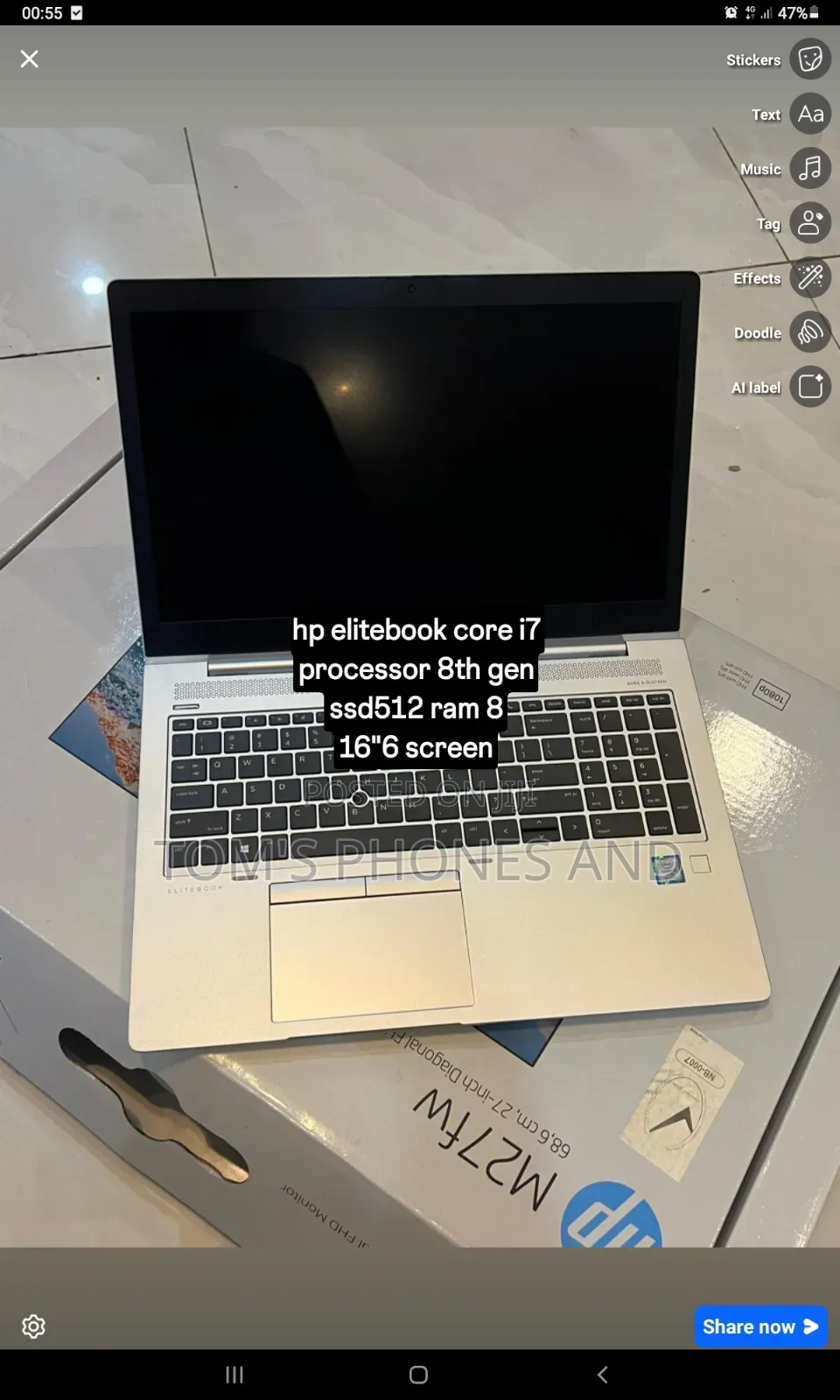 New Laptop HP EliteBook 840 G6 8GB Intel Core 7 SSD 256GB