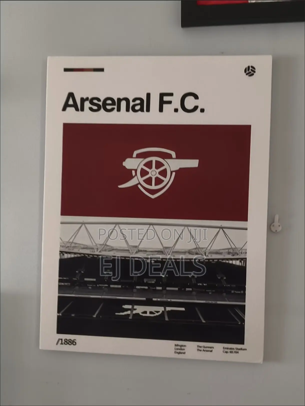 Arsenal FC Wall Art Picture Frame 40 X 60cm