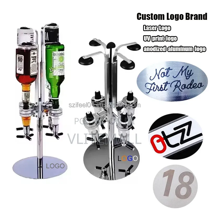 Rotating 6-Bottle Bar Butler and Liquor Dispenser