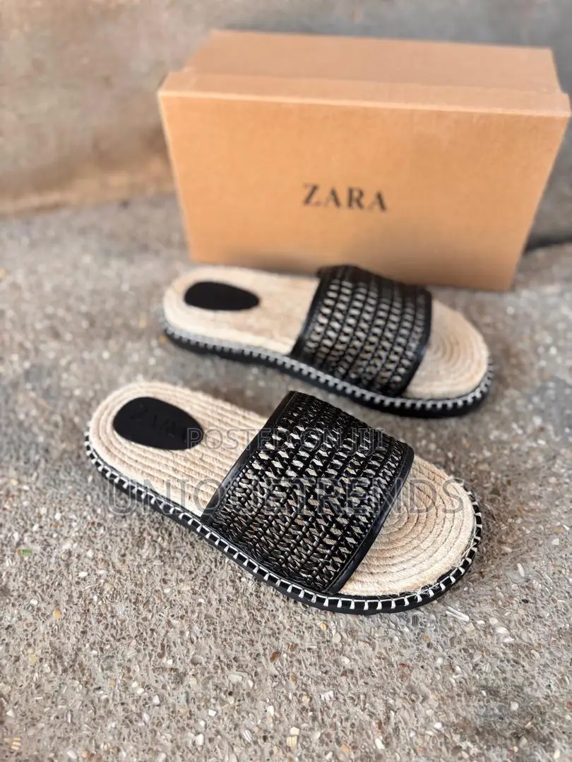 Original ZARA Woven Sandals (Black)