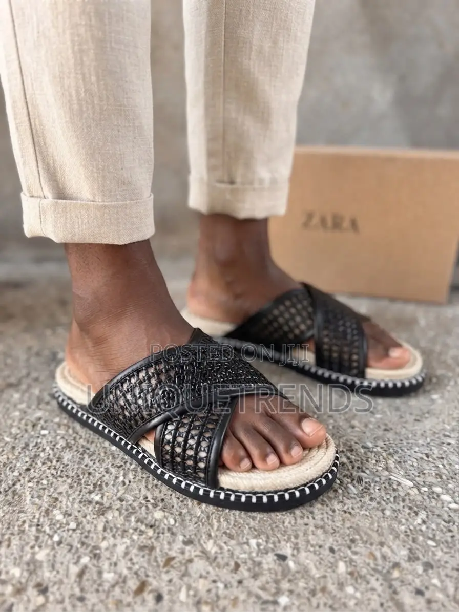 Original ZARA Cross-Strap Woven Sandals