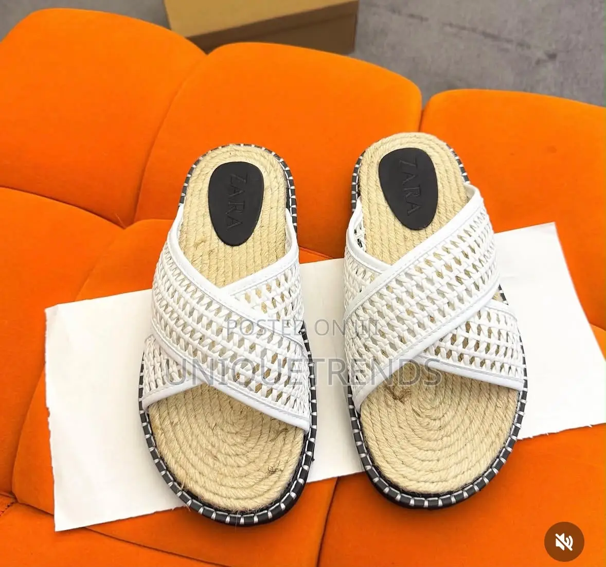 Original ZARA Cross-Strap Woven Sandals