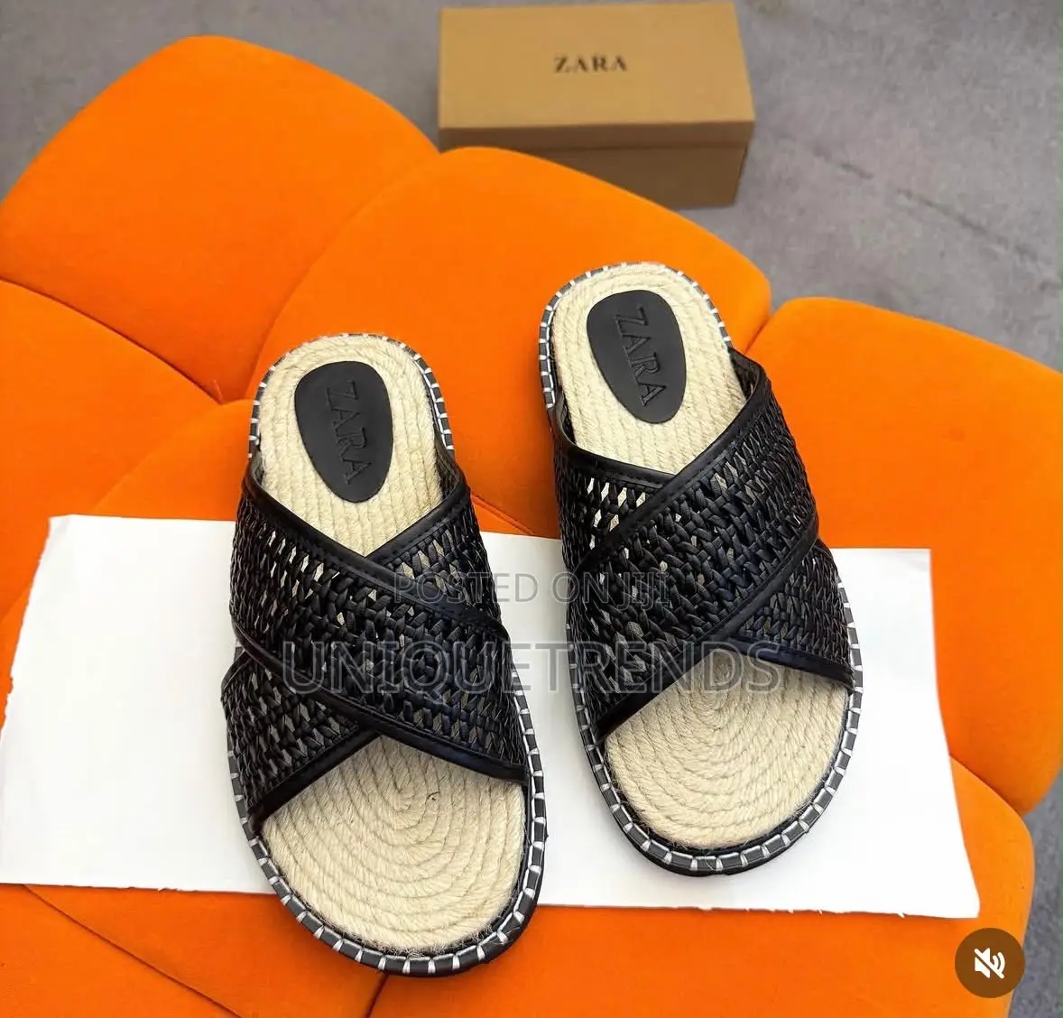 Original ZARA Cross-Strap Woven Sandals