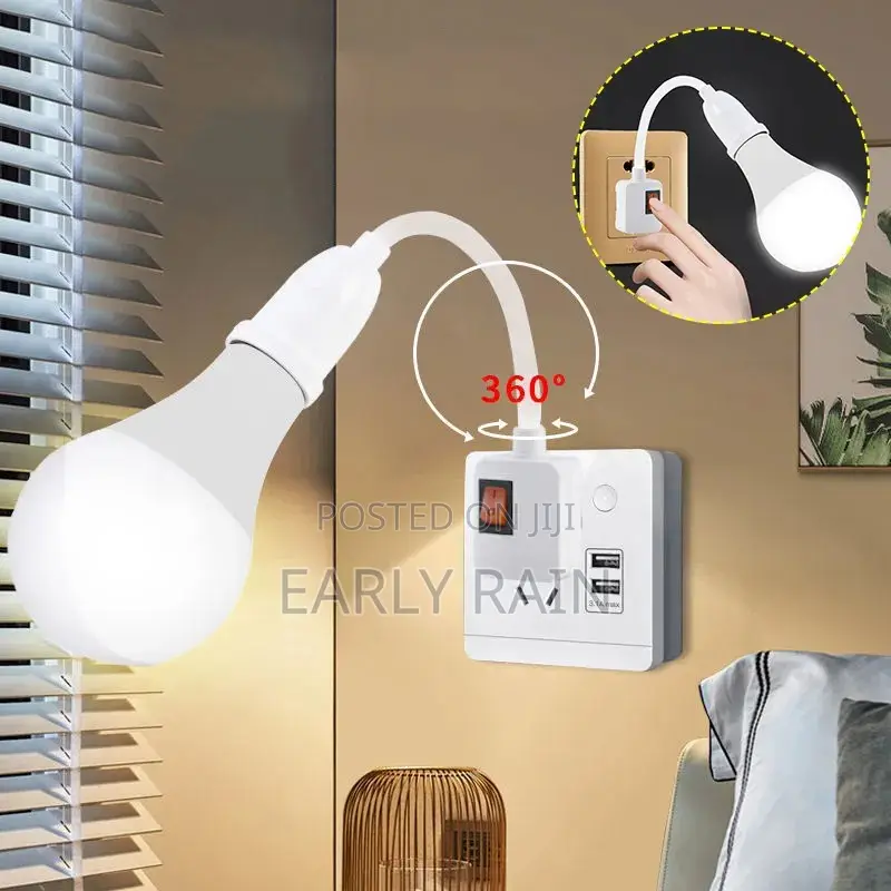 E26/E27 Flexible Plug-in Light Socket With Switch