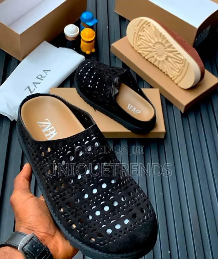 High Quality ZARA Suede Mules (Black and Brown)
