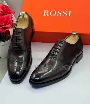 Rossi Coffee Brown Men's Brogues Leather Shoes