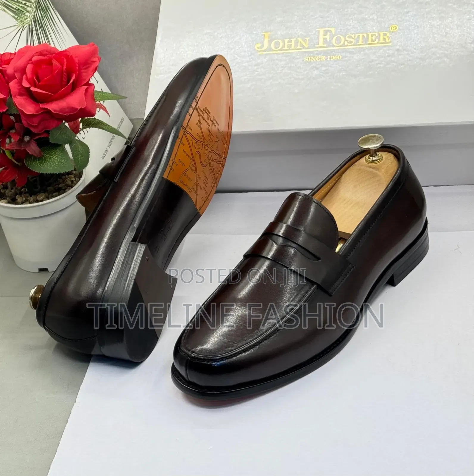 Coffee Brown John Forster Leather Easy Fix Shoes