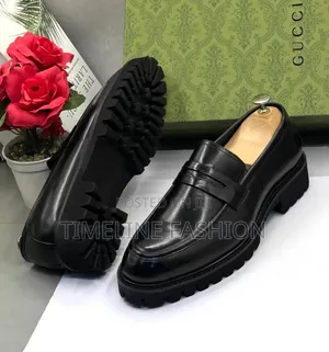Executive Men's Durable Leather Gucci Men's Shoes 39-46 Black