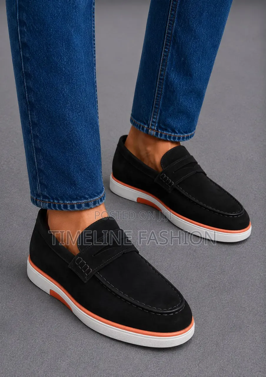 Quality Santoni Milano Men's Shoes Black and White Suede
