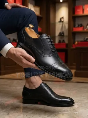 Black Leather Maurizio Men's Brogues Lace Up Shoes