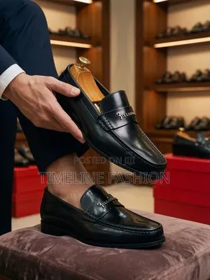 Billionaire All Black Leather Easy Fix Loafers