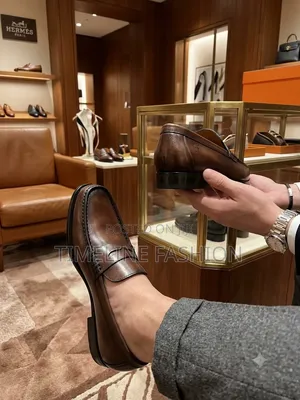 Brand New Hermes Coffee Brown Executive Men's Shoes