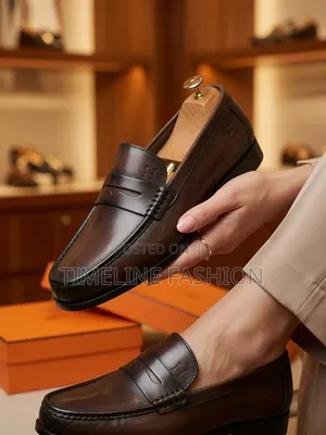 Brand New Hermes Coffee Brown Executive Men's Shoes