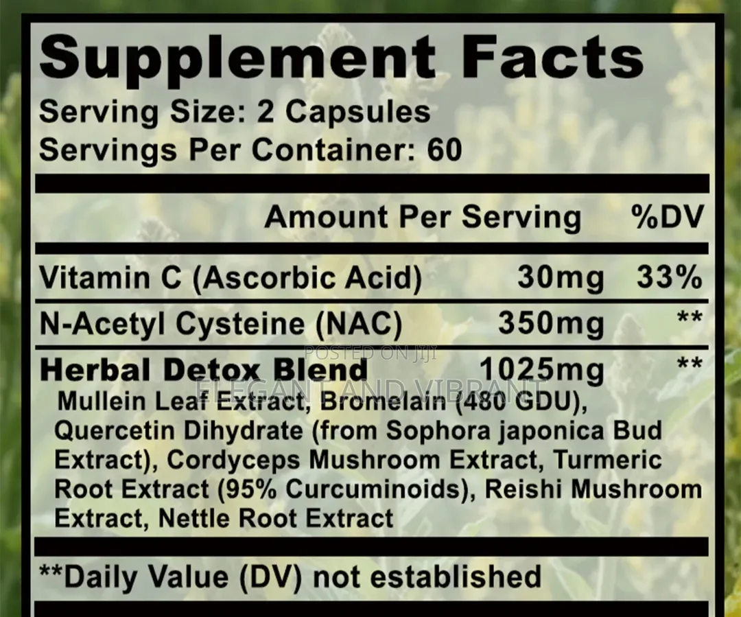 Lung Detox-Mullein Leaf,Bromelain,Quercetin,NAC,cough Lung Cleansing,