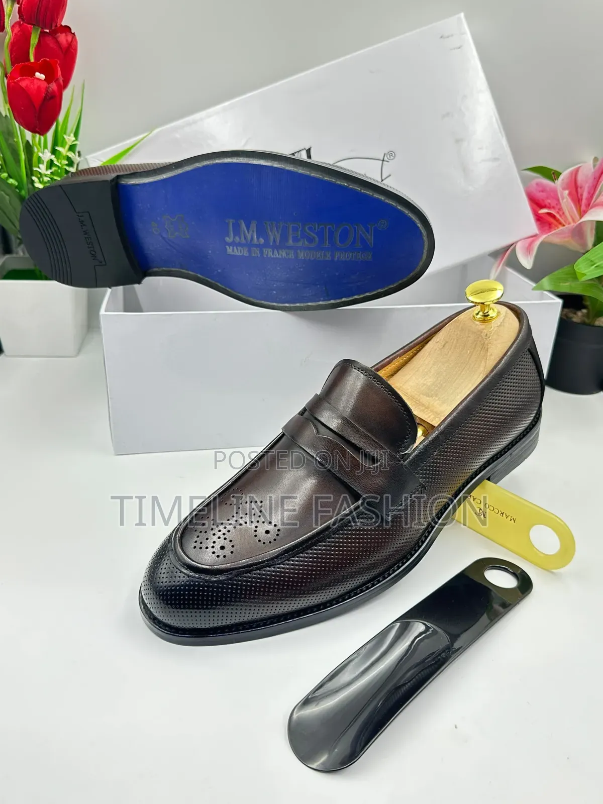 Quality J M Weston Coffee Brown Men's Leather Easy Fix Shoes