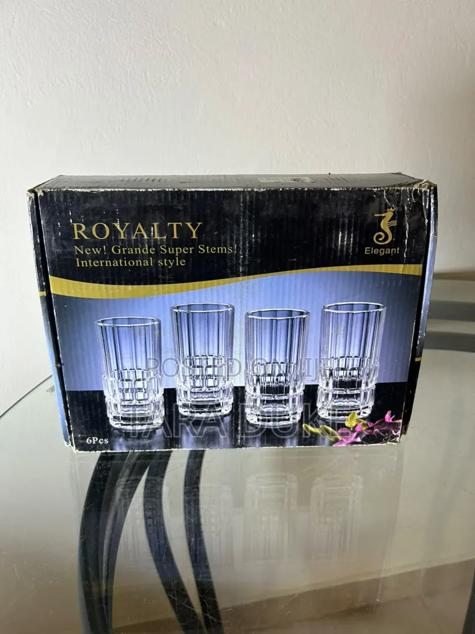 6-Piece "Rurality" Leaf-Pattern Highball Glass Set (9oz)
