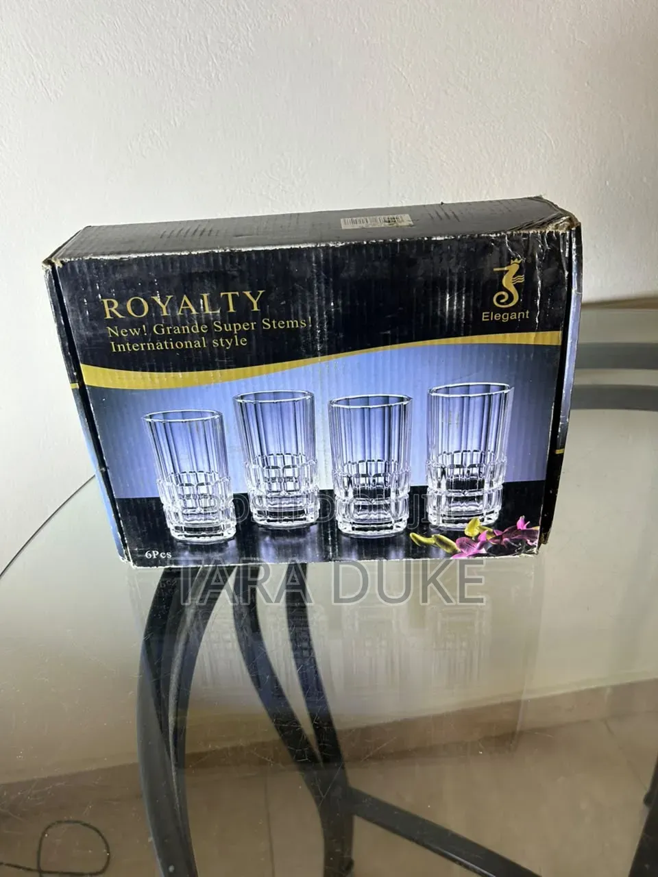 6-Piece "Rurality" Leaf-Pattern Highball Glass Set (9oz)