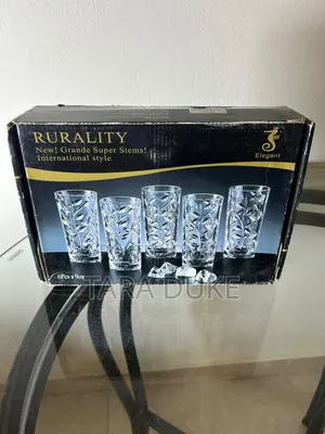 6-Piece "Rurality" Leaf-Pattern Highball Glass Set (9oz)