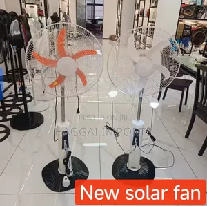 Rechargeable Solar Fan + Solar Panel + 2 Led Bulbs + Remote Control