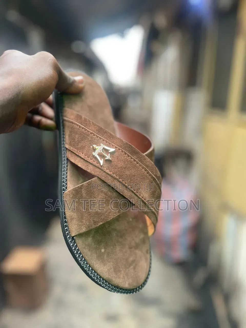 Fashion Men's Casual Cross Suede Slippers. Free Delivery to Anywhere
