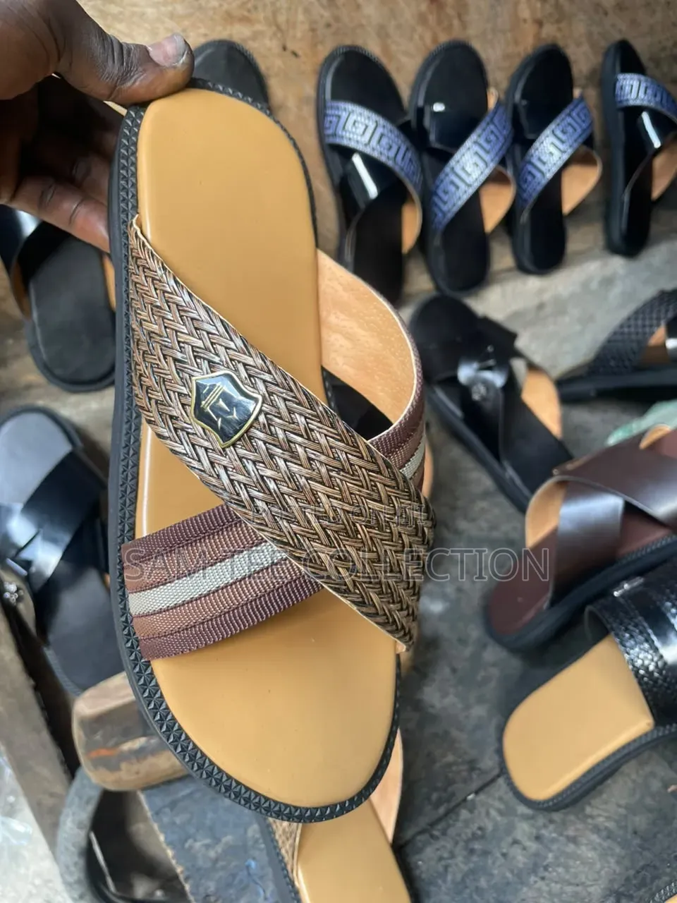 Fashion Men's Casual Cross Suede Slippers. Free Delivery to Anywhere