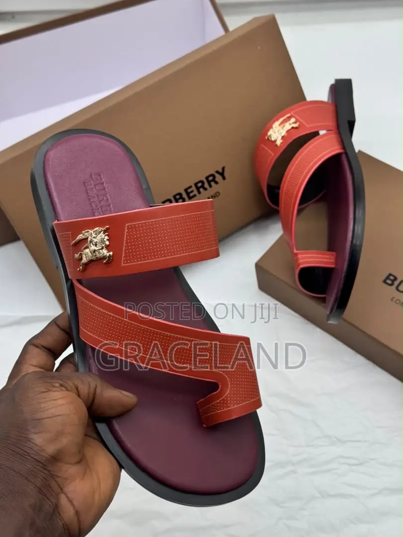 This Is Original Burberry Pure Leather Men Slippers