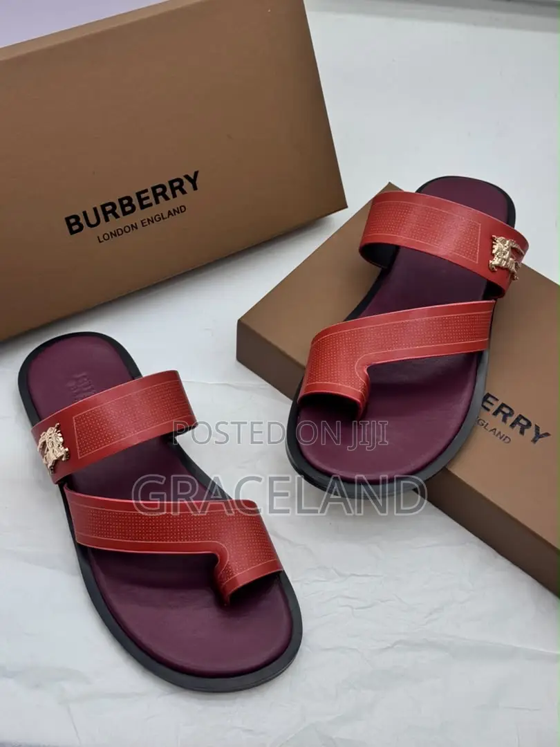This Is Original Burberry Pure Leather Men Slippers