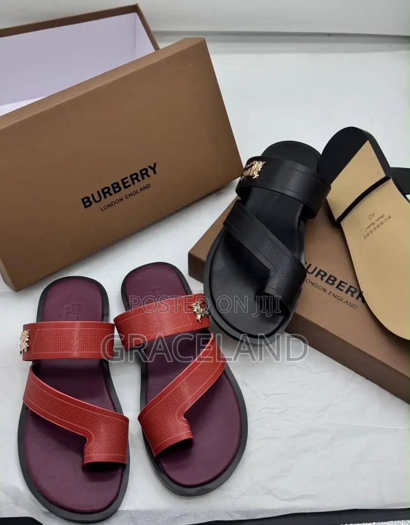 This Is Original Burberry Pure Leather Men Slippers