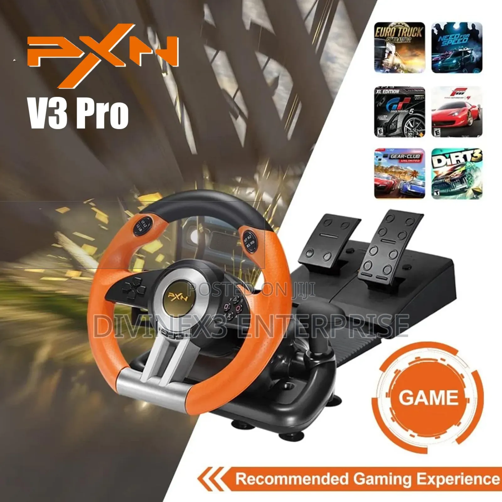 V3 Pro Gaming Racing Wheel With Pedals