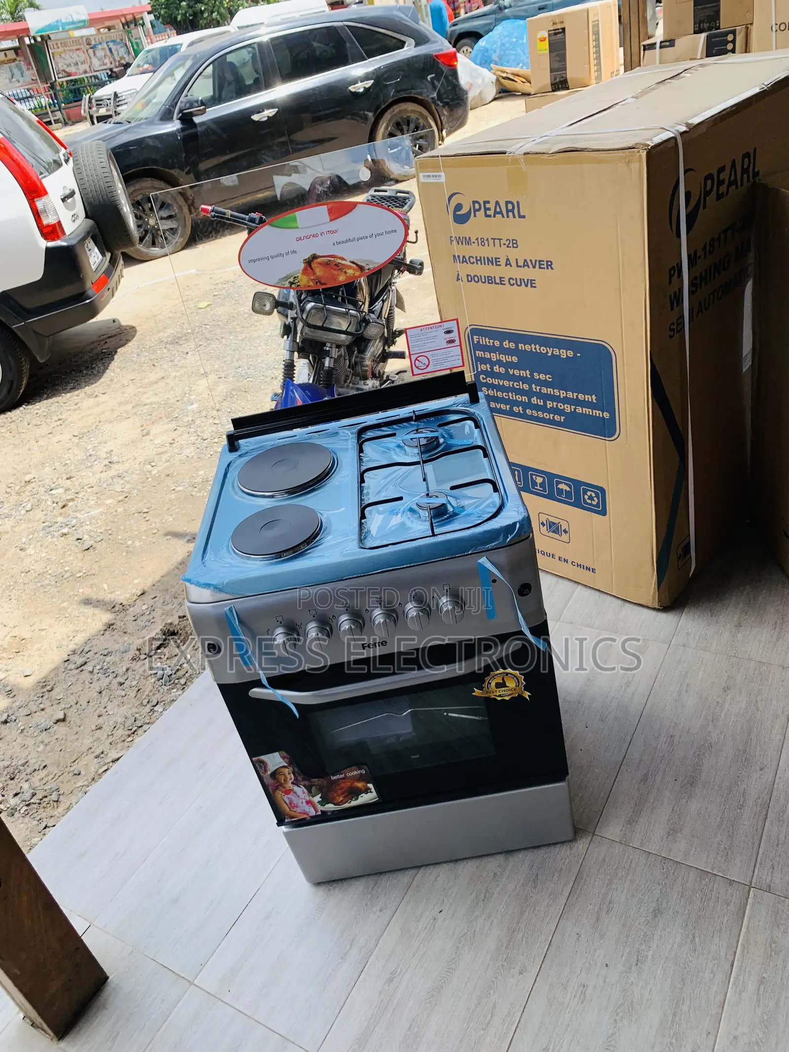 60/60 2-2 Stove Grill Gas Sliver Oven Rotisserie.