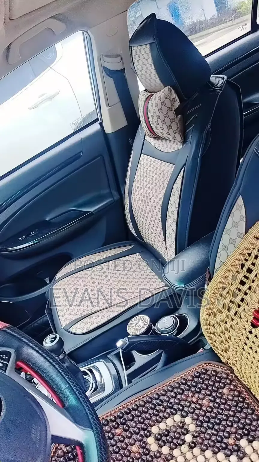 Universal Leather Car Seat Cover (Black and Beige) 9pcs/ Set