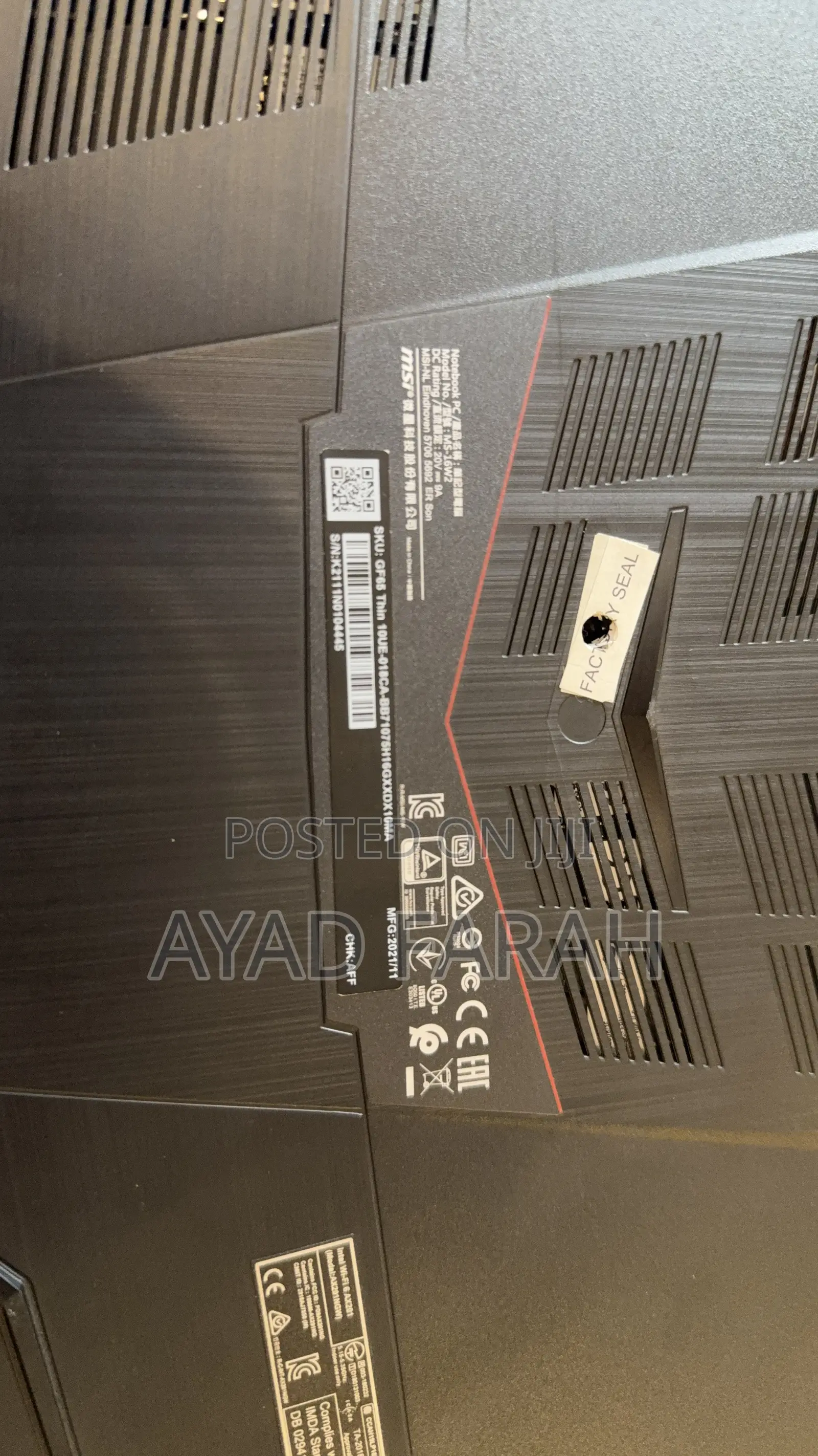 Laptop MSI GF65 Thin 10UE 32GB Intel Core i7 SSD 2T