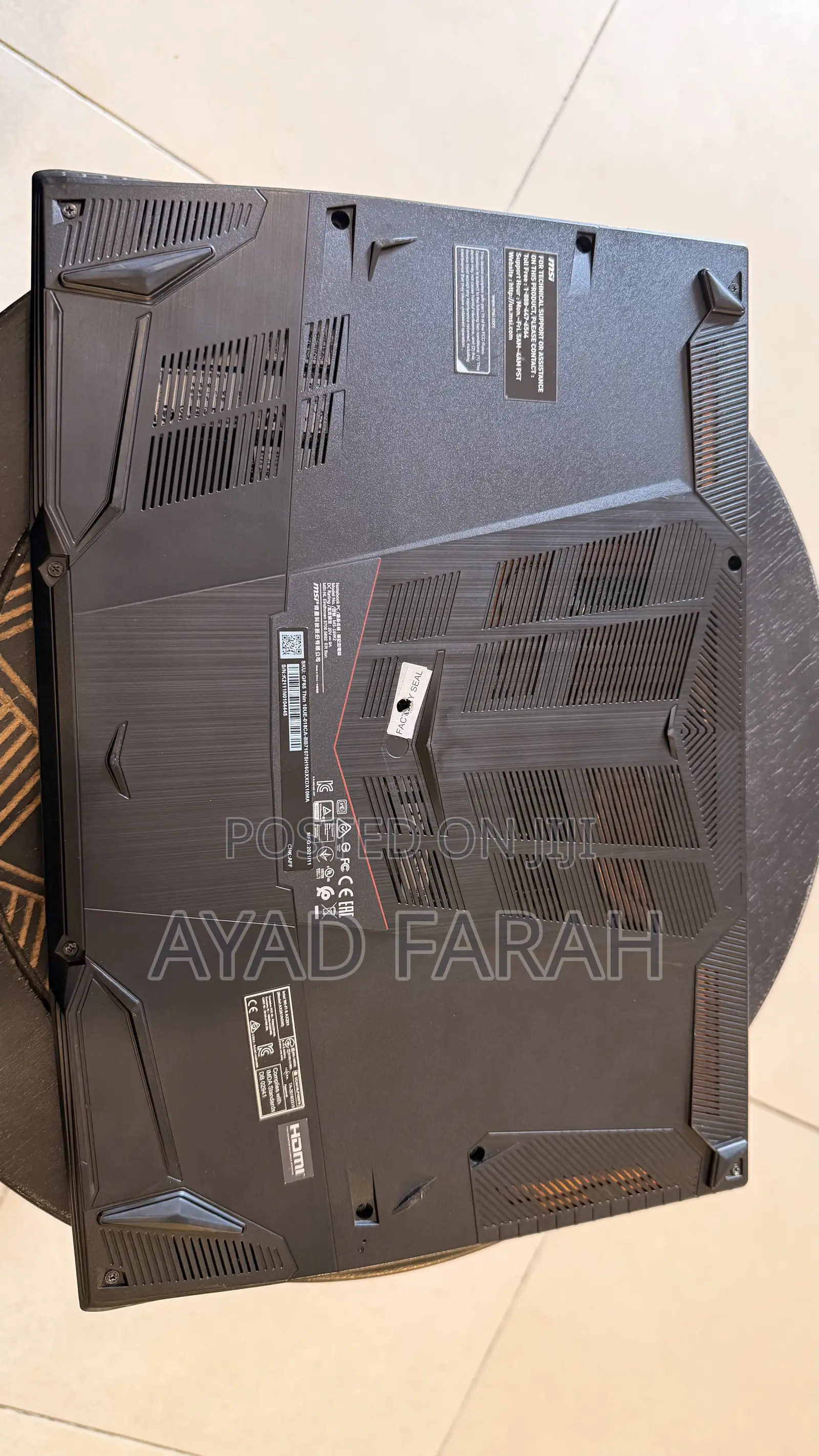 Laptop MSI GF65 Thin 10UE 32GB Intel Core i7 SSD 2T