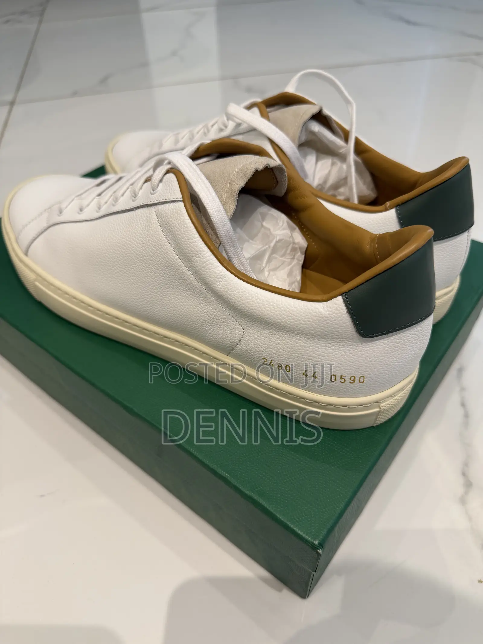 COMMON PROJECTS - Retro Low Sneakers - White/Green Size 44