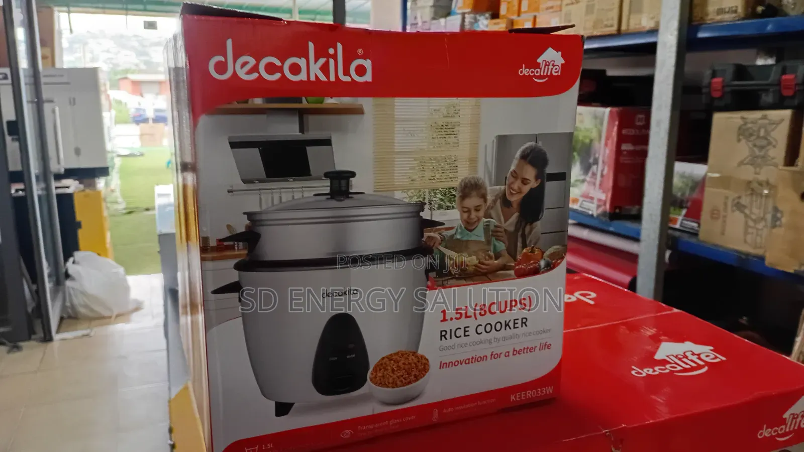 Decakila 1.5 Liter Rice Cooker With Steamer Basket